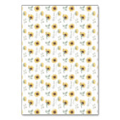 Rustiek Geel Zonnebloemen Trouwtafel Nummers Kaart (Achterkant)