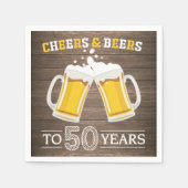 Rustiek gejuich en bier tot 50 jaar servetten (Voorkant)