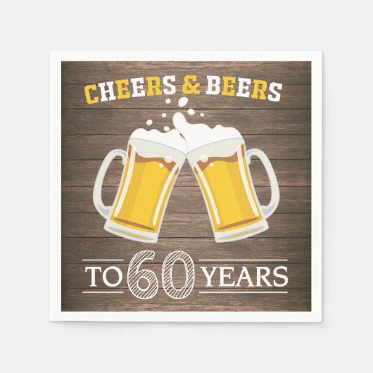 Rustiek gejuich en bier tot 60 jaar servetten (Voorkant)