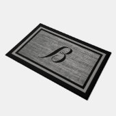 Rustiek Gekrast Staal Custom Monogram Design Deurmat (Schuin)
