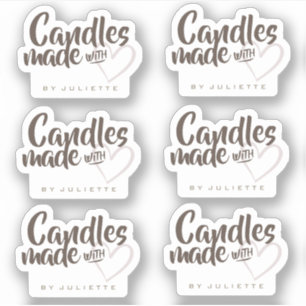 Rustiek Gemaakt met Liefde Hart Kaarsen Natuurlijk Sticker