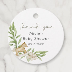 Rustiek Genderneutraal Baby shower Dank u Bedankjes Labels