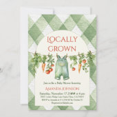 Rustiek genderneutraal lokaal geteeld Baby shower Kaart (Voorkant)
