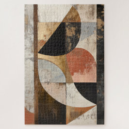 Rustiek geometrisch patroon met gouden patina legpuzzel