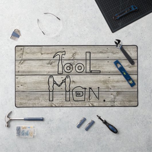 Rustiek Gereedschap Man op Wood Grain Design Desk Bureaumat (Werkstation)