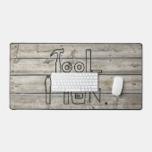 Rustiek Gereedschap Man op Wood Grain Design Desk  Bureaumat (Keyboard & Muis)