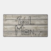 Rustiek Gereedschap Man op Wood Grain Design Desk  Bureaumat (Voorkant)