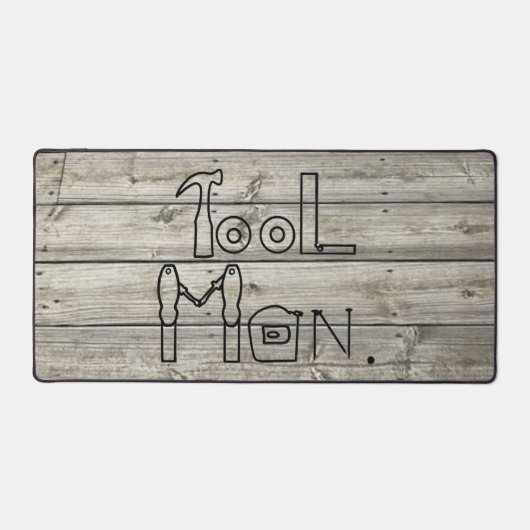 Rustiek Gereedschap Man op Wood Grain Design Desk  Bureaumat (Voorkant)