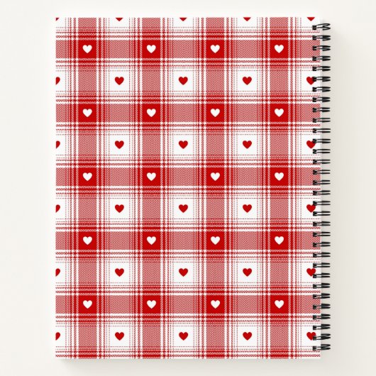 Rustiek geruit met hartjes Valentijns recept Notitieboek (Achterkant)