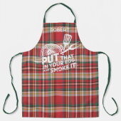 Rustiek geruite gepersonaliseerde elegante chef-ko schort (Voorkant)