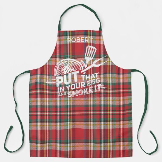 Rustiek geruite gepersonaliseerde elegante chef-ko schort (Voorkant)