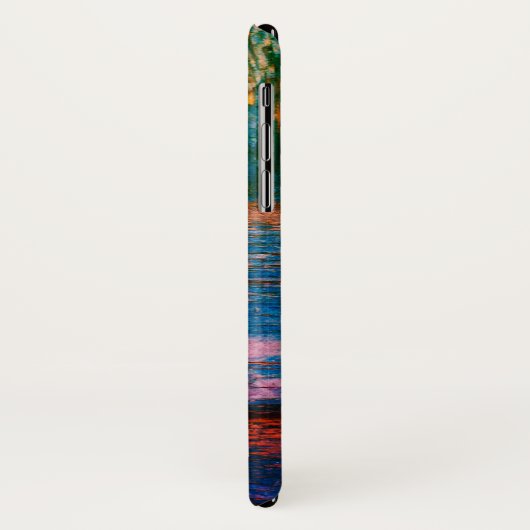 Rustiek geschilderd hout sleutelgat ketting blauw Case-Mate iPhone case (Achterkant/links)