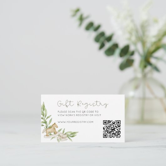 Rustiek Geslacht Neutraal Gift Registry QR Code Informatiekaartje (Staand voorkant)