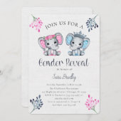 Rustiek Geslacht onthullen jute olifant baby showe Kaart (Voorkant / Achterkant)