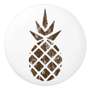 rustiek gestempelde ananas keramische knop