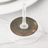 Rustiek getextureerd metalen ontwerp wijnglaslabel (Dichtbij)