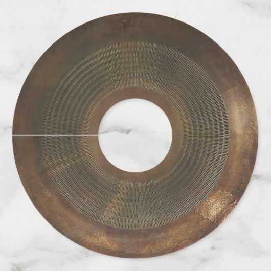 Rustiek getextureerd metalen ontwerp wijnglaslabel (Achterkant)