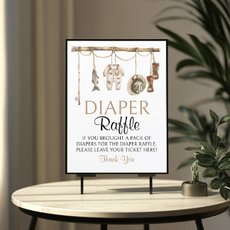 Rustiek Gevist Luier Raffle Sign 8x10