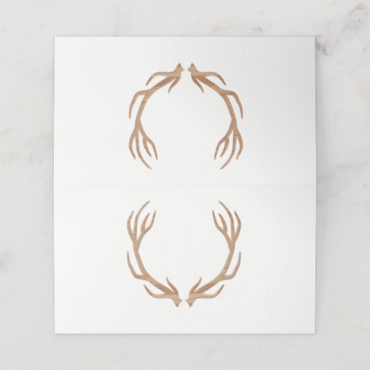 Rustiek gewei bruiloft gevouwen plaats kaarten (Buitenkant ongevouwen)