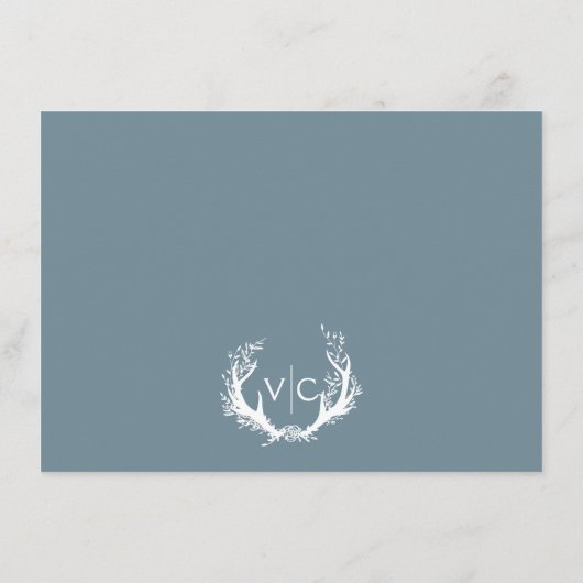 Rustiek gewei met bloemenkrans | Bruiloft Informatiekaartje (Achterkant)