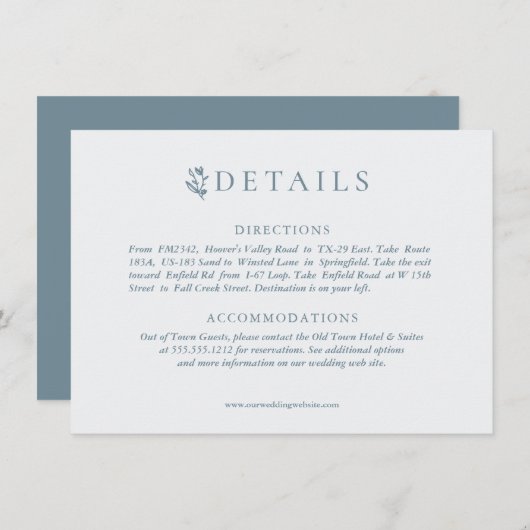 Rustiek gewei met bloemenkrans | Bruiloft Informatiekaartje (Voorkant / Achterkant)