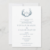 Rustiek gewei met bloemenkrans | Bruiloft Kaart (Voorkant)