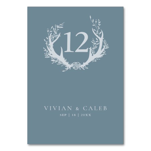 Rustiek gewei met bloemenkrans | Bruiloft Kaart (Achterkant)