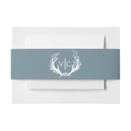 Rustiek gewei met bloemenkrans | Bruiloft Uitnodigingen Wikkel