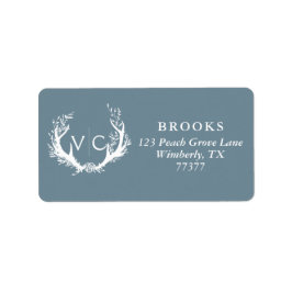 Rustiek gewei met bloemenkrans | Retouradres Etiket