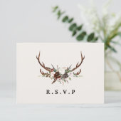 Rustiek gewei waterverf bloemenbruiloft R.S.V.P RSVP Kaartje (Staand voorkant)