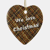 Rustiek Geweven Grafische Natuurlijke Burlap Elke Keramisch Ornament (Rechts)