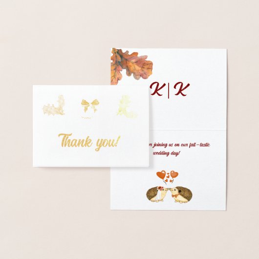 Rustiek & Gezellig Herfst bruiloft Collectie Folie Folie Kaarten (Display)