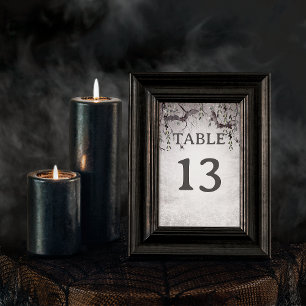 Rustiek Gothic Zwart & Bourgondië Halloween Bruilo Kaart