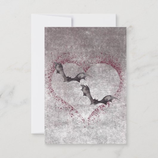 Rustiek Gothic Zwart & Bourgondië Halloween Bruilo Save The Date (Achterkant)