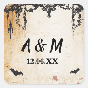 Rustiek Gotisch Lijst Halloween Stickers Labels