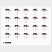 Rustiek Goud bladeren Bloemen Dank u bruiloft guns Ronde Sticker (Vel)