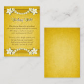 Rustiek Goud Bloemen Bruiloft Wishing Well Informatiekaartje (Voorkant / Achterkant)