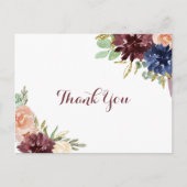 Rustiek Goud Bloemen Moderne Kalligrafie Dank u Briefkaart (Voorkant)