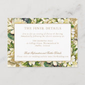 Rustiek  Goud Groen Bruiloft Details Informatiekaartje (Voorkant)