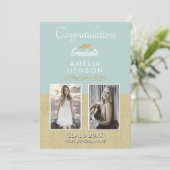 Rustiek Goud Ornament Afstuderen 2 Foto Afstuderen Kaart (Staand voorkant)