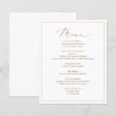 Rustiek Goud Script Bruiloft Menu's (Voorkant / Achterkant)