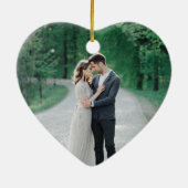 Rustiek Goud Trouwfoto Keepsake Kerstmis Keramisch Ornament (Achterkant)