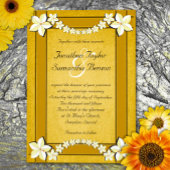 Rustiek Goud Wit Bloemen Aangepaste Bruiloft Uitno Kaart