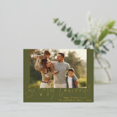 Rustiek Gouden folie Lettering Happy Thanksgiving Folie Feestdagen Briefkaart (Staand Voorkant)