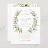 Rustiek gouden groen budget alles in één bruiloft (Voorkant / Achterkant)