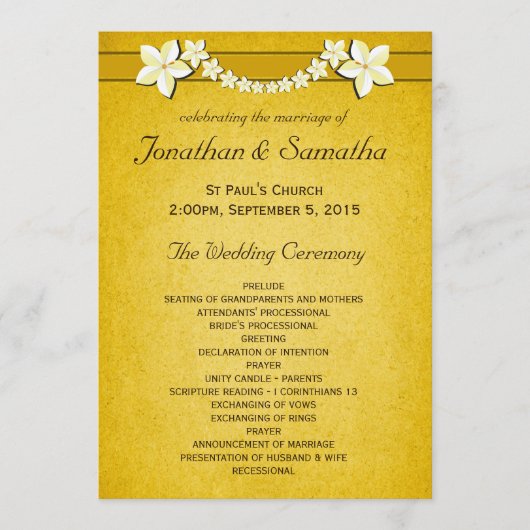 Rustiek Gouden Huwelijksprogramma Ceremonie & Fees Programma (Voorkant)