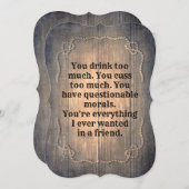 Rustiek Grappig Bruidsmeisje / Maid of Honor Voors Kaart (Voorkant / Achterkant)