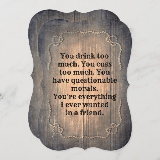 Rustiek Grappig Bruidsmeisje / Maid of Honor Voors Kaart (Voorkant / Achterkant)