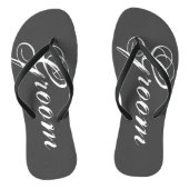 Rustiek grijs bruiloft teenslippers voor bruid en  (Voetbed)