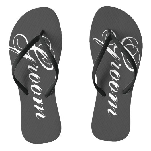 Rustiek grijs bruiloft teenslippers voor bruid en  (Voetbed)